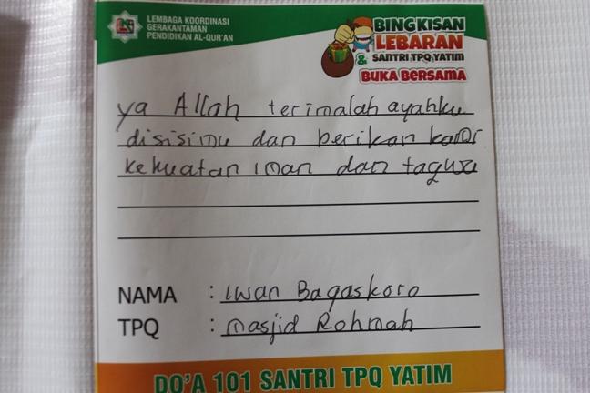 Mengharukan, Ini Doa Para Santri TPQ yang Telah Yatim 