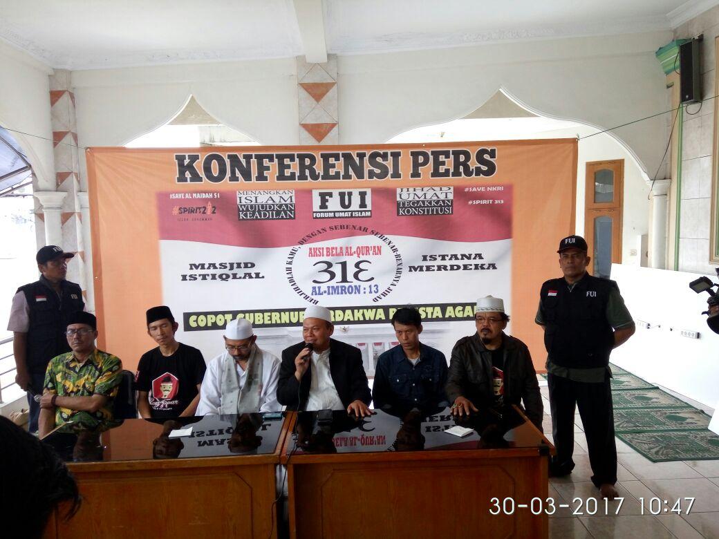 FUI: Aksi 313 Desak Ahok Dicopot dari Jabatan Gubernur