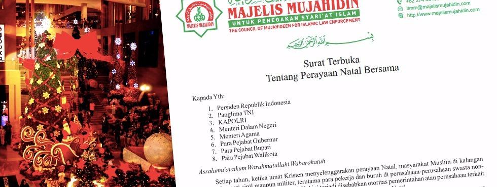Surat Terbuka Majelis Mujahidin tentang Perayaan Natal Bersama