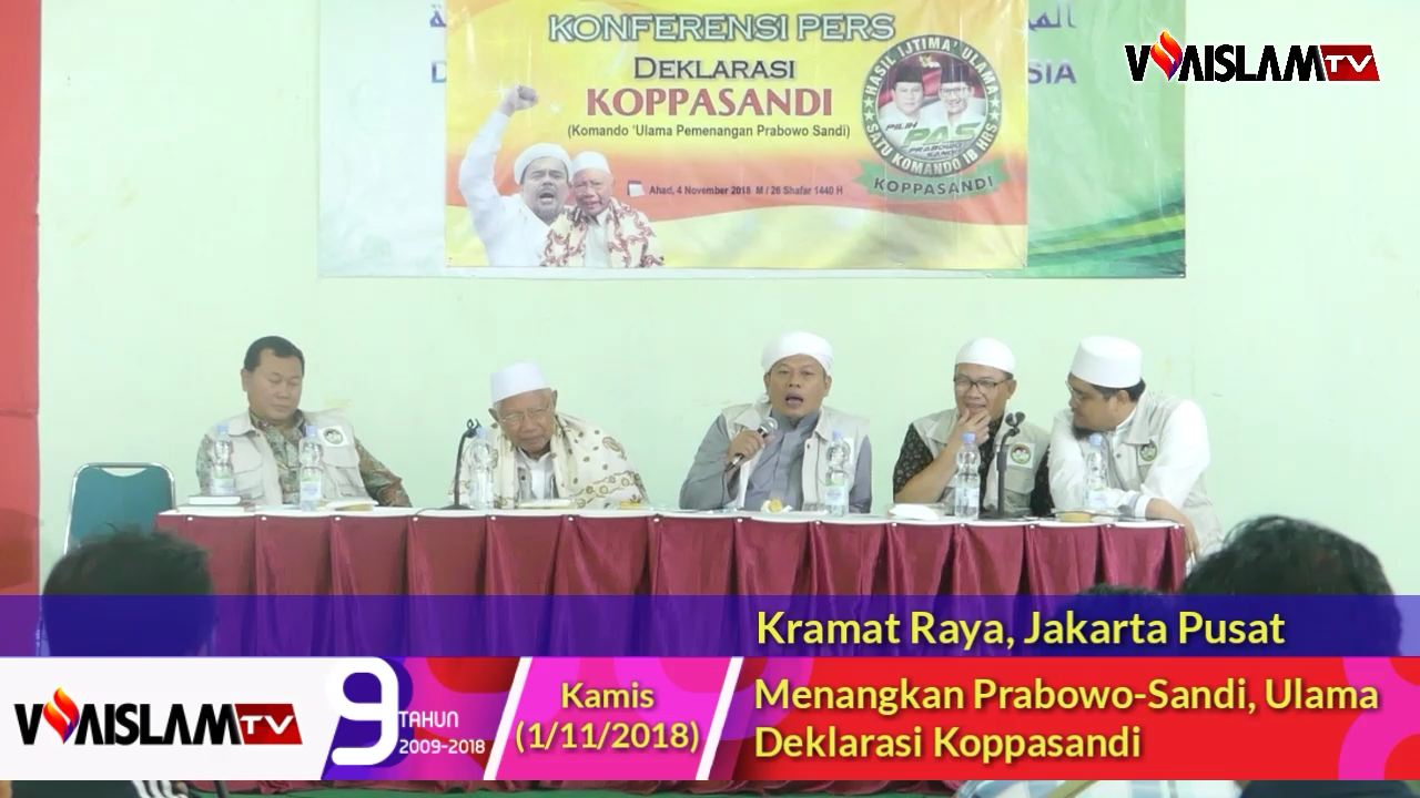 [VIDEO] Dukung Prabowo Sandi, Ulama Deklarasikan Koppasandi