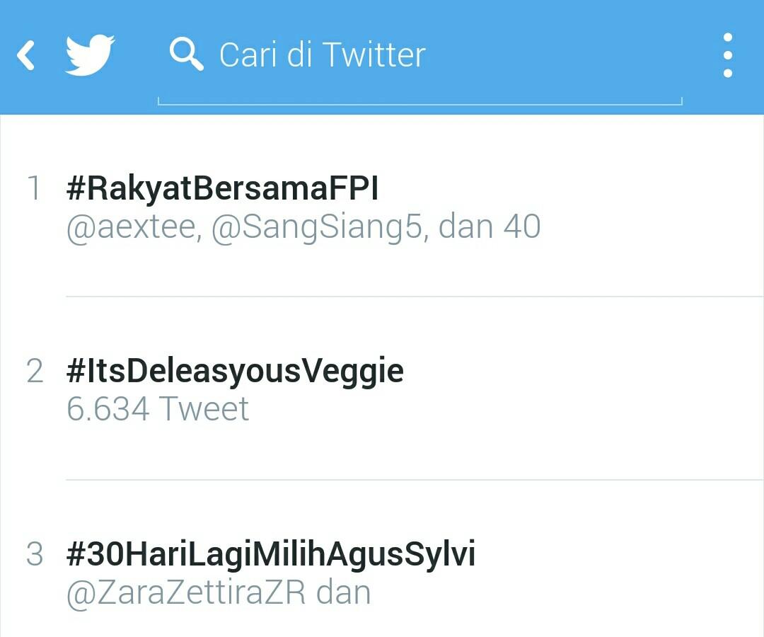 Tagar #RakyatBersamaFPI Trending Topic Urutan Pertama di Jagat Twitter