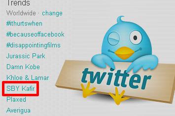 Twitter : SBY Kafir menjadi Trending Topic Dunia