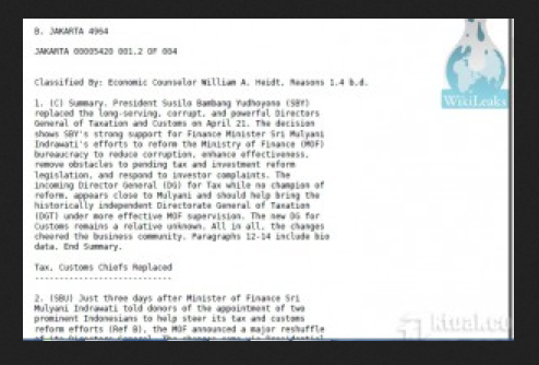 Bocoran Wikileaks Menjelaskan Cara Kaum Neolib Bekerja