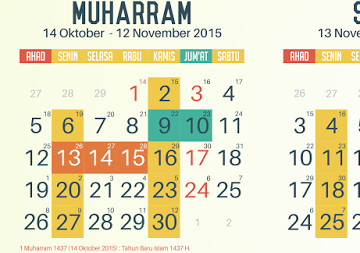 Jadwal Shaum Tasu'a dan 'Asyura di Muharram 1437 H