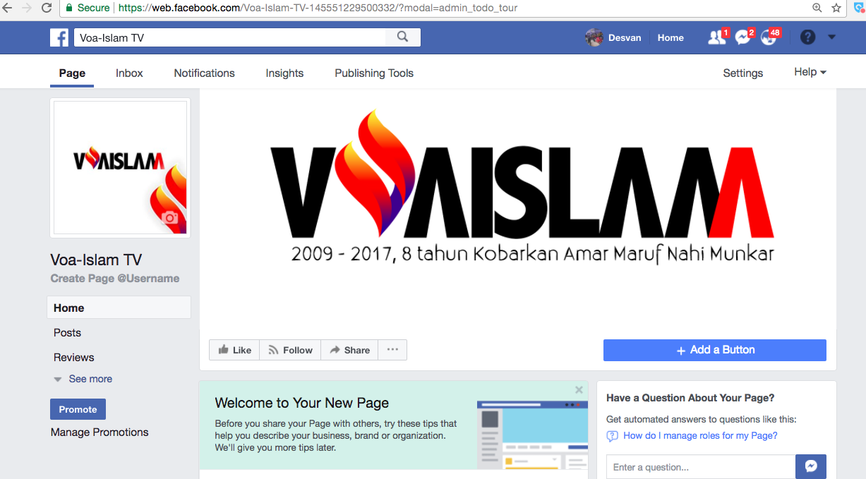 Facebook Voa-Islam.com HADIR KEMBALI, Likes dan Share NOW!