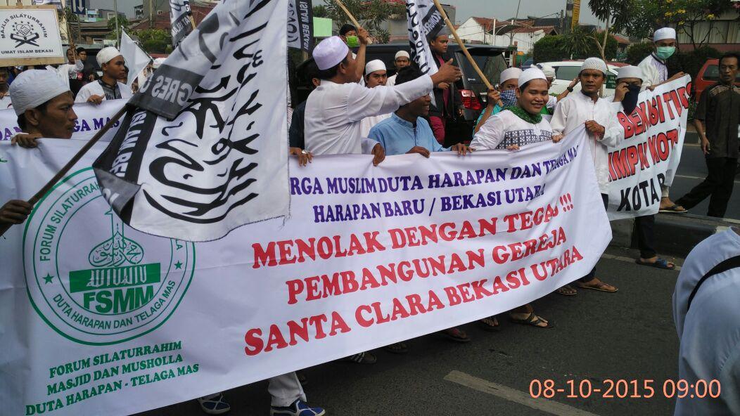Demo Gereja Santa Clara Bekasi, Ratusan Elemen Masyarakat Geruduk Walikota Bekasi 