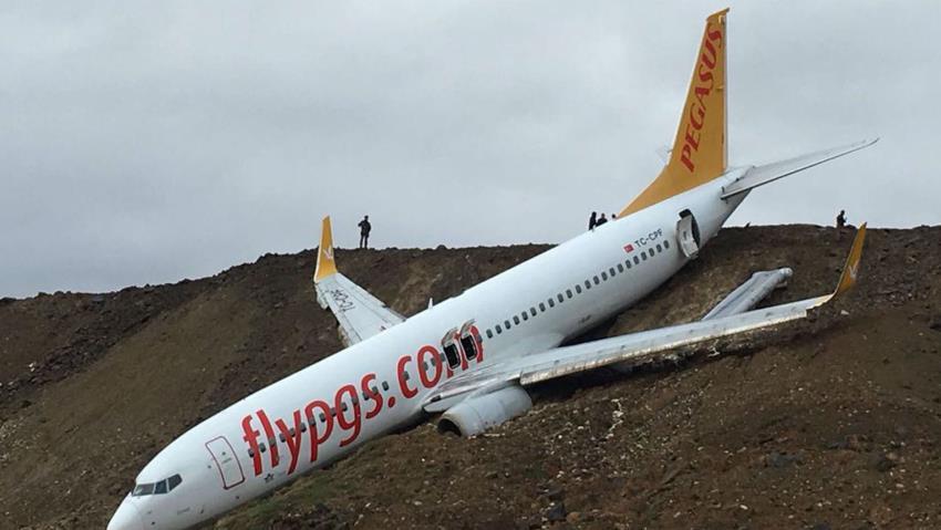 Pesawat Penumpang Turki Hampir Tercebur ke Laut Setelah Tergelincir dari Landasan Pacu