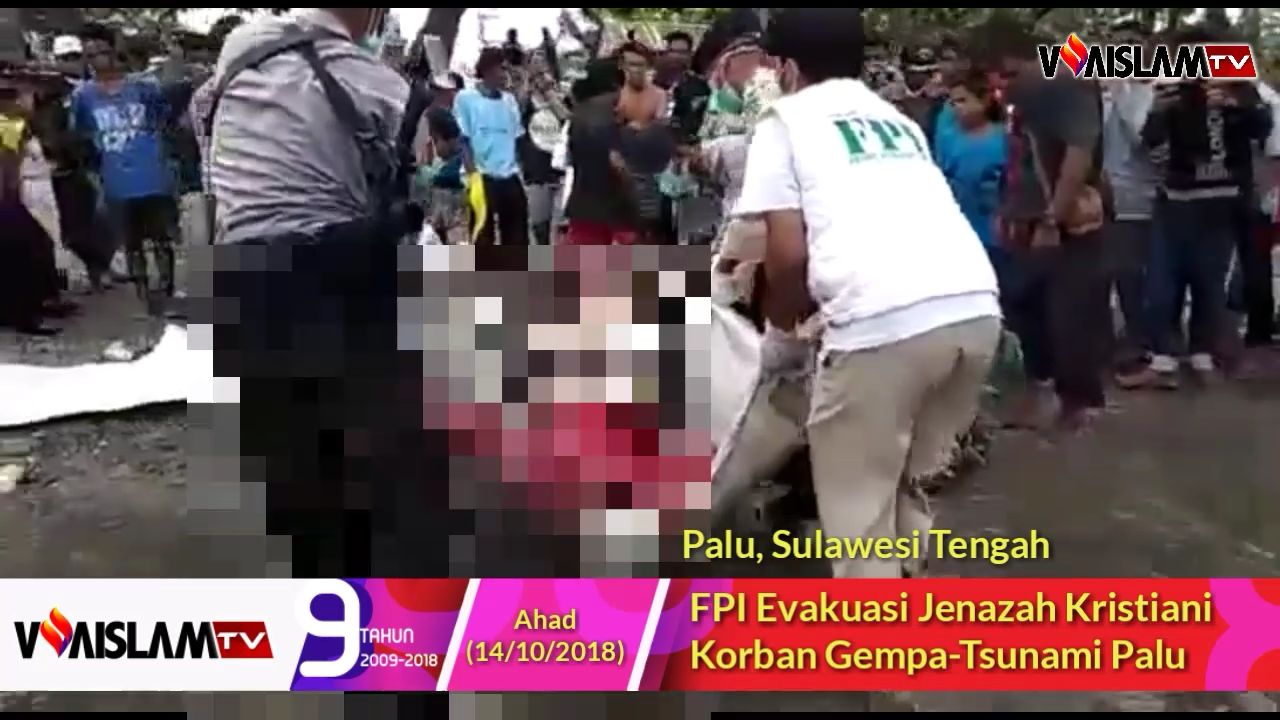 [VIDEO] FPI Evakuasi Jenazah Kristiani Korban Gempa-Tsunami Palu