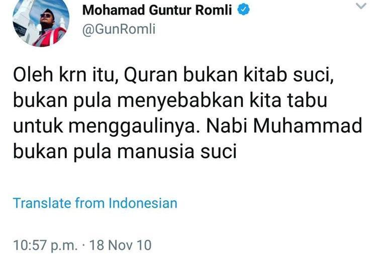 Bantah Tweet Singgung Al Qur'an dan Nabi Muhammad, Jejak Digital Ini Ungkap Kebohongan Politisi PSI