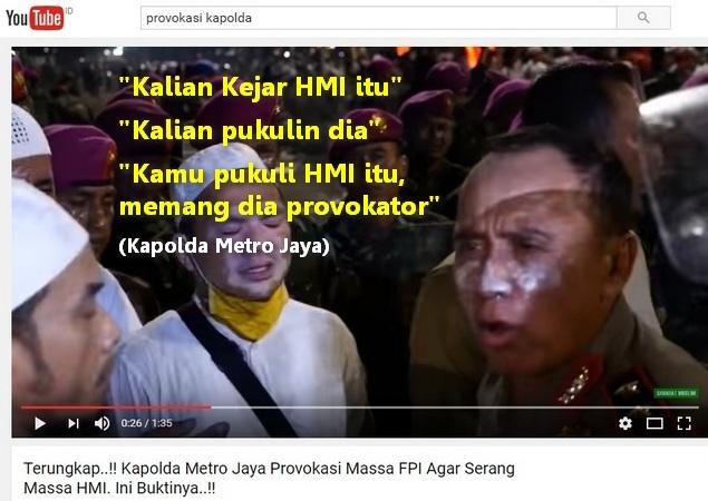 Beredar Video Kapolda Metro Jaya Provokasi Massa untuk Mengejar dan Memukul Anggota HMI
